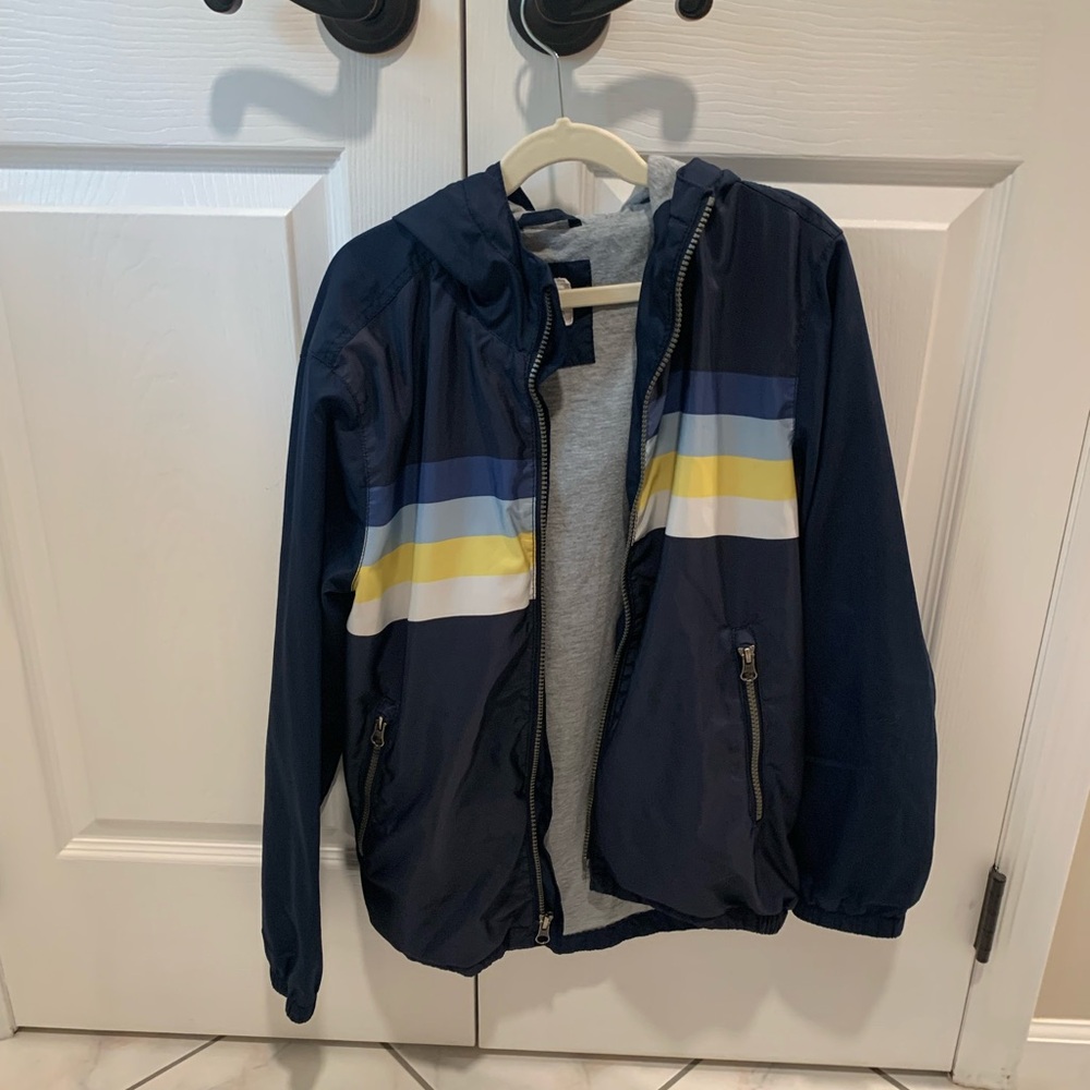 GAP Boys Size 12 Navy Windbreaker with Stripes